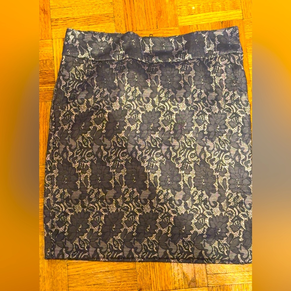 Faux Lace Pencil Skirt